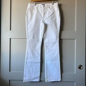 NYDJ Barbara Bootcut Jeans Womens Size 10 White Denim Mid-Rise Lift Tuck Stretch